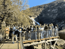 Students in Leon, on a bridge in the countryside. 