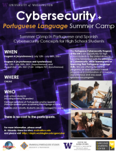 Flyer For Cybersecurity + Portuguese Language Summer Camp