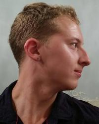A side profile of the face