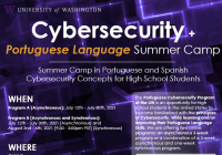 Flyer For Cybersecurity + Portuguese Language Summer Camp